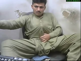 handsome arab guy jerks huge cock